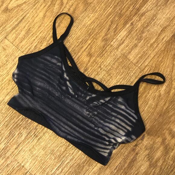 NWOT Free People Movement Black Bleach Barely There Seamless Yoga Sports Bra - Picture 4 of 15